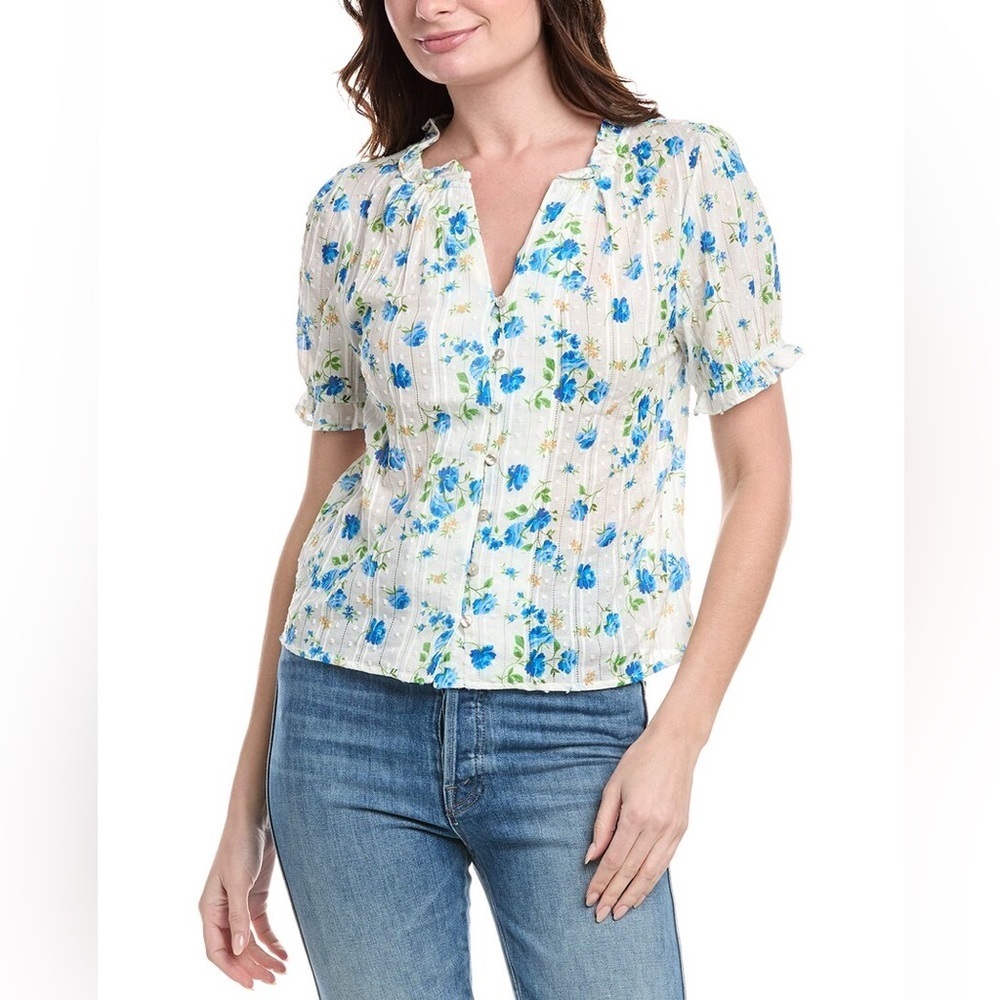 NWT Nanette Lepore Floral Button Down Blouse